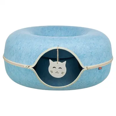 Trixie speeldonut vilt blauw 60 x 60 cm – speel- en rustplek voor katten