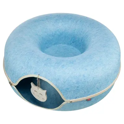 Trixie speeldonut vilt blauw 60 x 60 cm – speel- en rustplek voor katten
