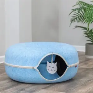 Trixie speeldonut vilt blauw 60 x 60 cm – speel- en rustplek voor katten - Afbeelding 8