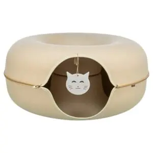 Trixie speeldonut vilt beige 60 x 60 cm – speel- en rustplek voor katten - Afbeelding 1
