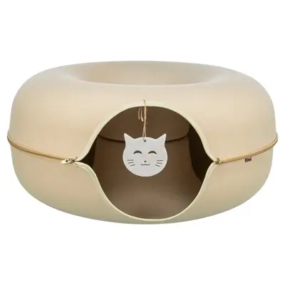 Trixie speeldonut vilt beige 60 x 60 cm – speel- en rustplek voor katten