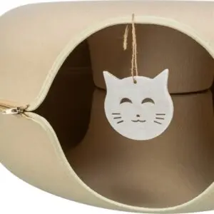 Trixie speeldonut vilt beige 60 x 60 cm – speel- en rustplek voor katten - Afbeelding 5