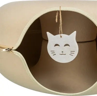 Trixie speeldonut vilt beige 60 x 60 cm – speel- en rustplek voor katten