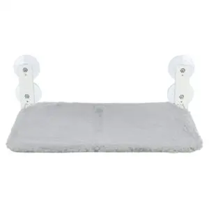 Trixie kattenhangmat voor aan het raam pluche/mesh wit/grijs 58 x 34 cm - Afbeelding 1