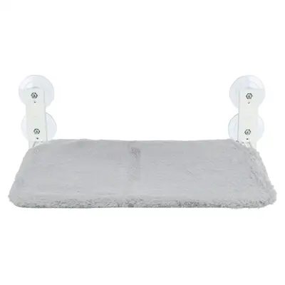 Trixie kattenhangmat voor aan het raam pluche/mesh wit/grijs 58 x 34 cm