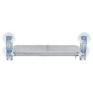 Trixie kattenhangmat voor aan het raam pluche/mesh wit/grijs 58 x 34 cm - Afbeelding 5