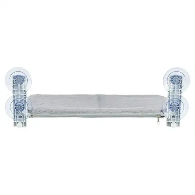 Trixie kattenhangmat voor aan het raam pluche/mesh wit/grijs 58 x 34 cm