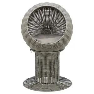 Trixie kattenmand Amalia rond polyrattan grijs 42 x 42 x 70 cm - Afbeelding 1