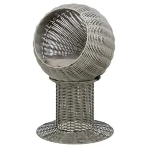 Trixie kattenmand Amalia rond polyrattan grijs 42 x 42 x 70 cm - Afbeelding 4