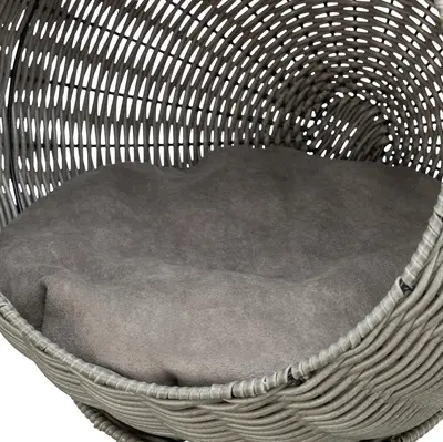 Trixie kattenmand Amalia rond polyrattan grijs 42 x 42 x 70 cm