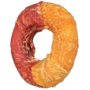 Trixie Denta Fun Ring 9 cm – runderhuid met kip en eend, 50 stuks - Afbeelding 4