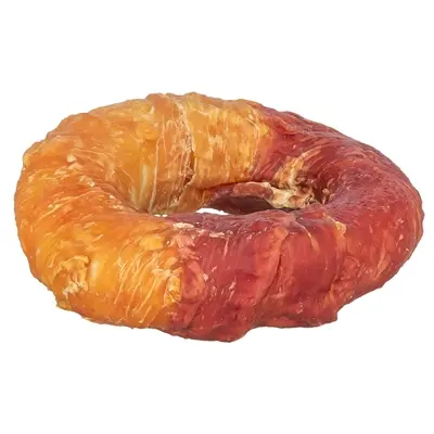 Trixie Denta Fun Ring 9 cm – runderhuid met kip en eend, 50 stuks