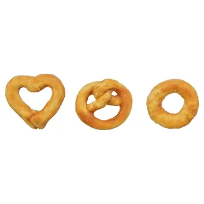 Trixie Mini Mix collageen 6 cm – pretzel, hart en ring, 90 stuks