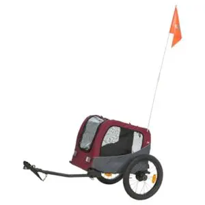 Trixie hondenfietskar grijs/rood 61/125 x 56 x 64 cm – met gaasvensters - Afbeelding 1