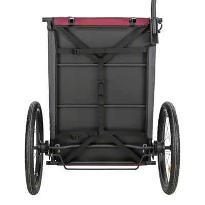 Trixie hondenfietskar grijs/rood 61/125 x 56 x 64 cm – met gaasvensters