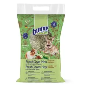 Bunny Nature Freshgrass hooi met komkommer en rode korenbloem 500 g - Afbeelding 1