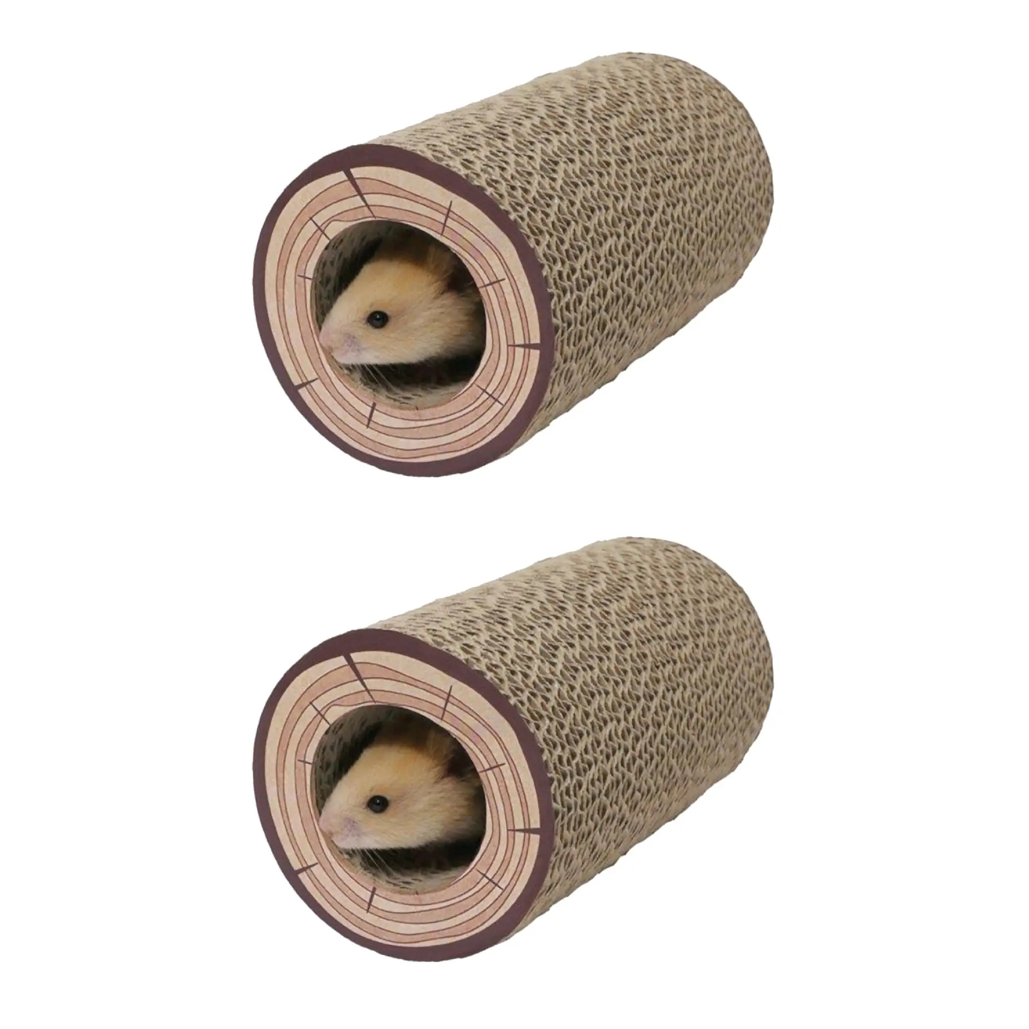 Rosewood Shred-a-Log speeltunnel hamster 19 x 7,5 cm – multipack 2 stuks - Afbeelding 1