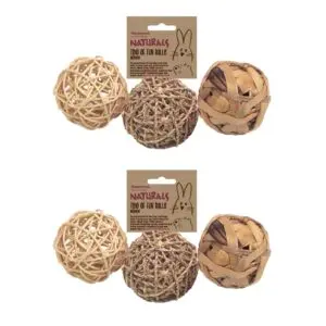 Rosewood Trio Of Fun Balls knaagdierspeelgoed 8 cm – multipack 2 sets - Afbeelding 1