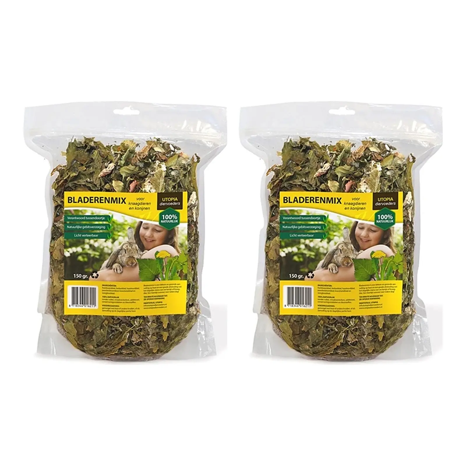 Utopia bladerenmix ruwvoer 150 g – voor knaagdieren – multipack 2 stuks - Afbeelding 1