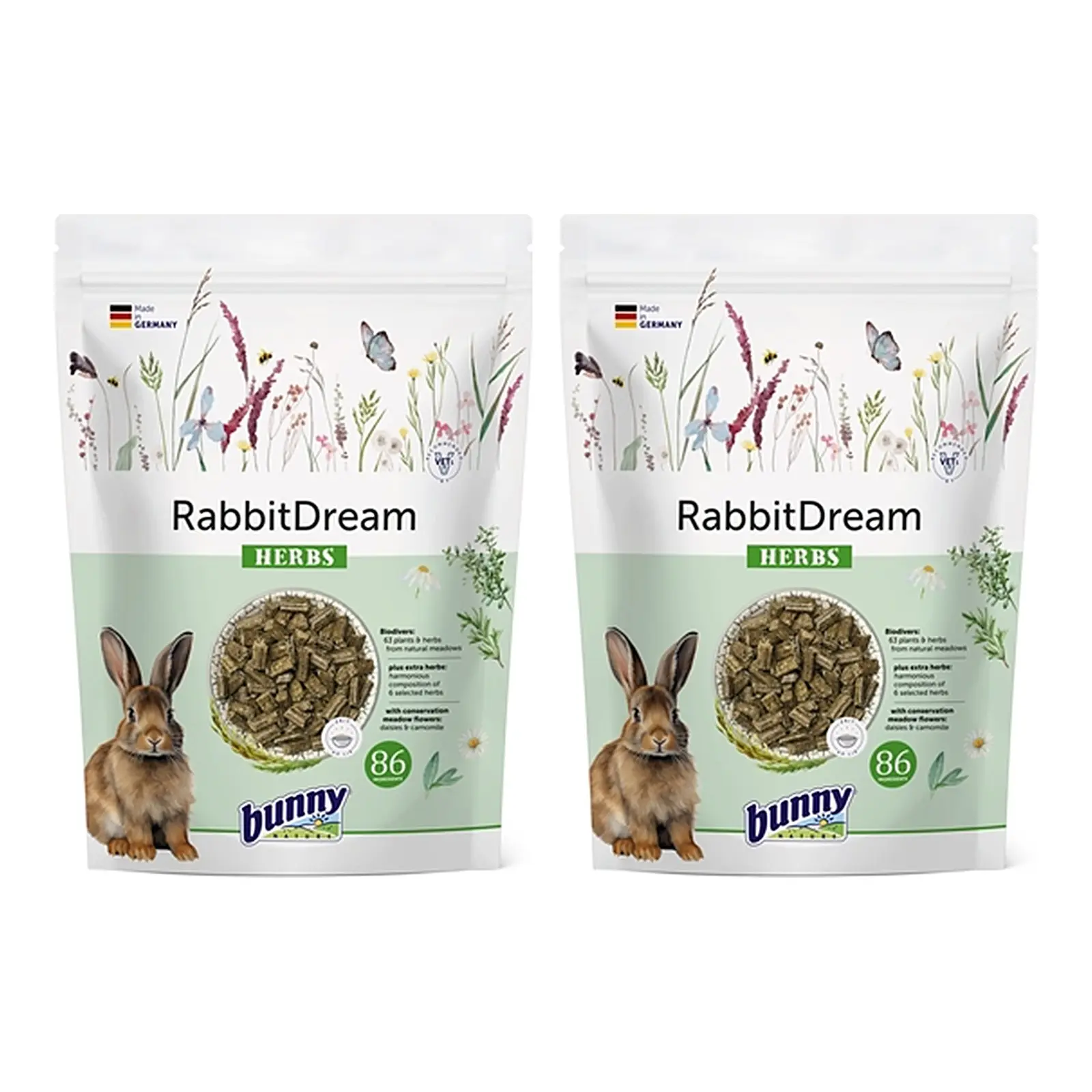 Bunny Nature Konijnendroom Herbs konijnenvoer 1,5 kg – multipack 2 stuks - Afbeelding 1