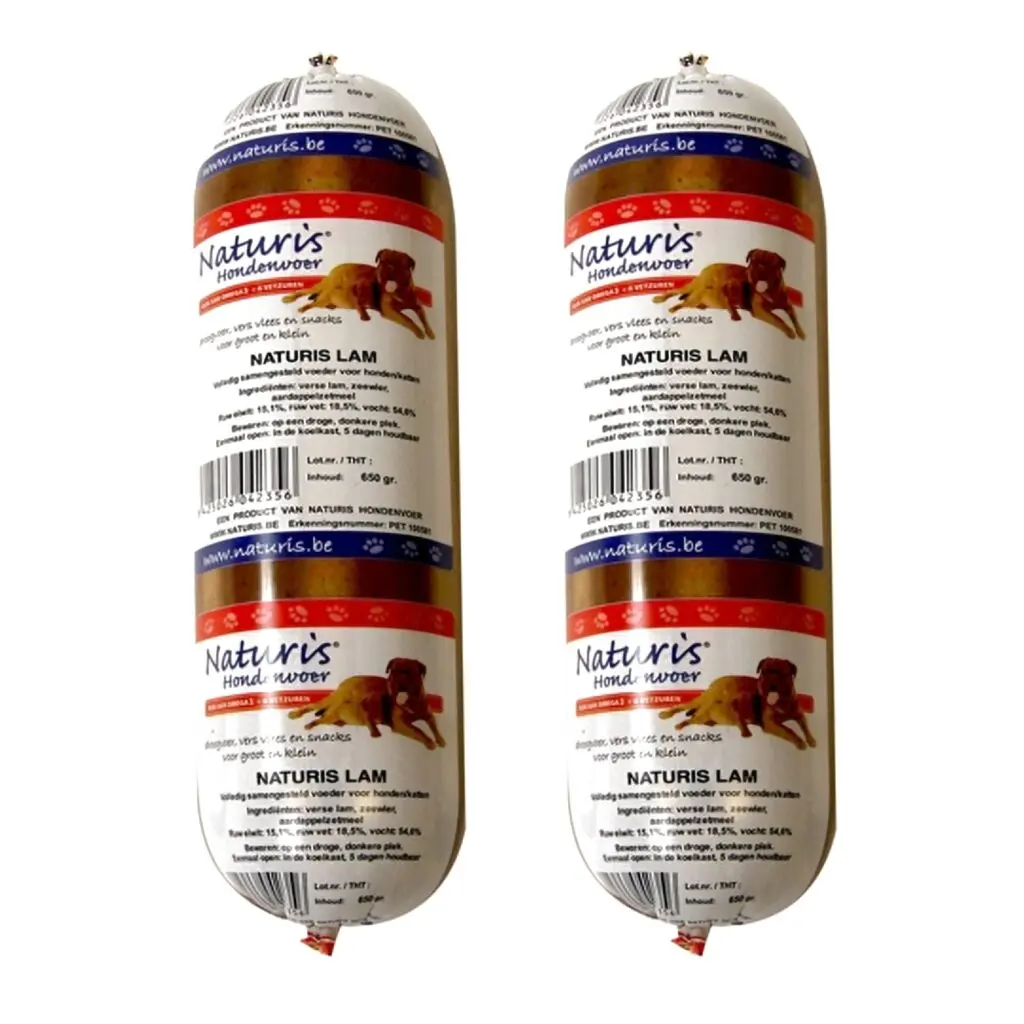 Naturis houdbaar hondenvoer lam met zeewier 650 g – multipack 2 stuks