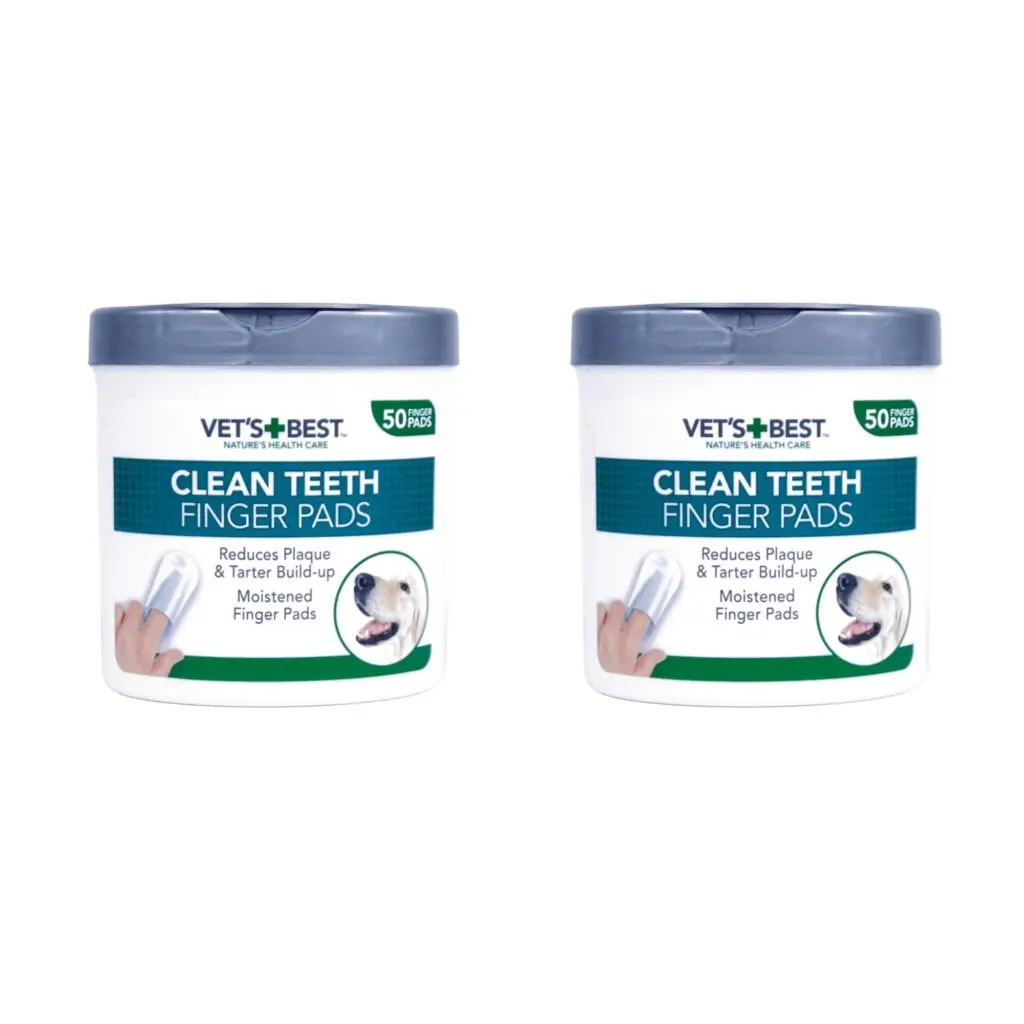 Vet's Best Clean Teeth Finger Pads hond 50 stuks – multipack 2 stuks