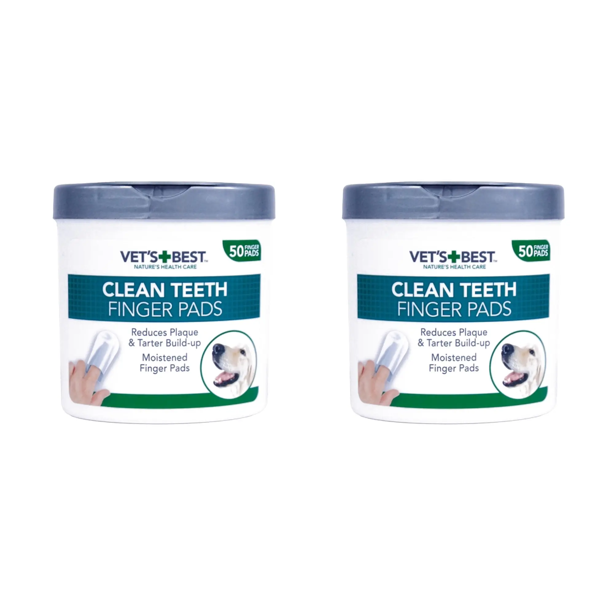 Vet's Best Clean Teeth Finger Pads hond 50 stuks – multipack 2 stuks - Afbeelding 1