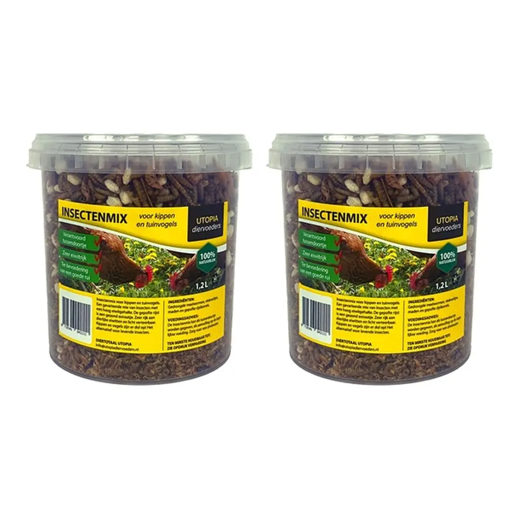 Utopia insectenmix kippen en tuinvogels 1,2 l – multipack 2 stuks