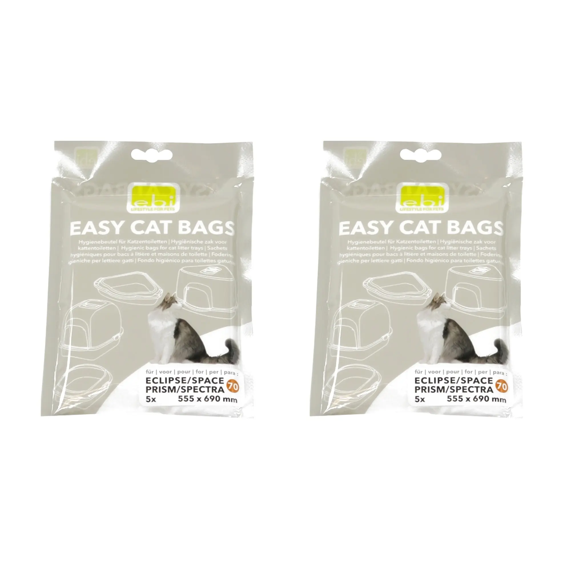 Ebi Easy Cat Bags kattenbakzakken Jumbo 60 cm – multipack 2 x 5 stuks - Afbeelding 1