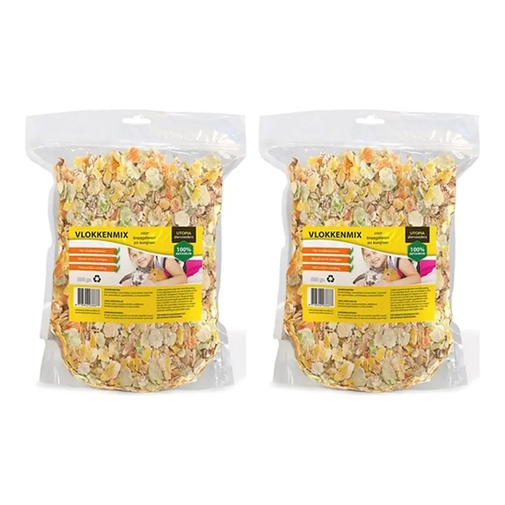 Utopia vlokkenmix konijnenvoer 550 g – gedroogd – multipack 2 stuks