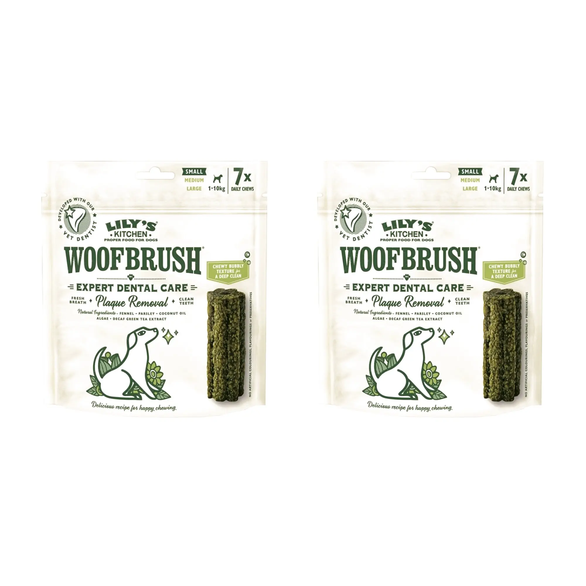 Lily's Kitchen Woofbrush Dental S kauwsnack hond – multipack 2 x 7 stuks - Afbeelding 1