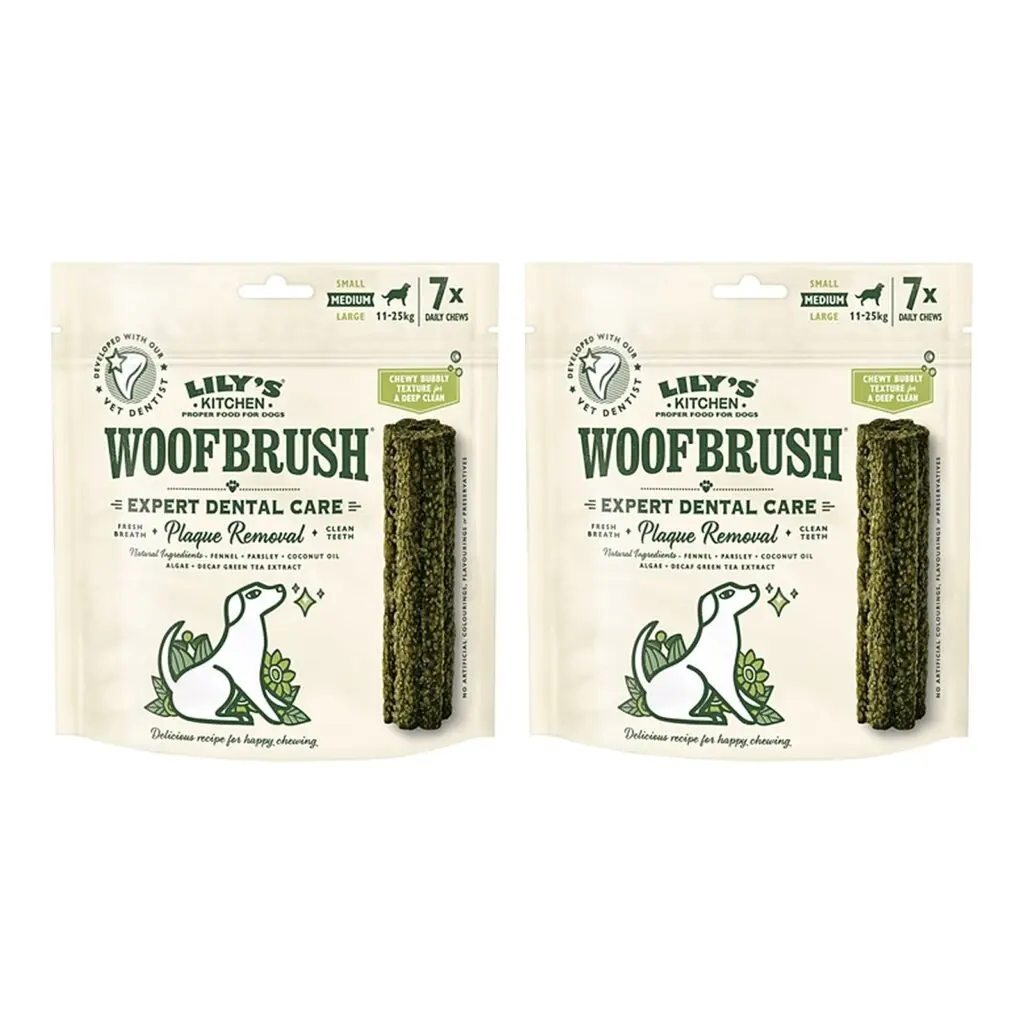 Lily's Kitchen Woofbrush kauwsnack M 28 g – multipack 2 x 7 stuks