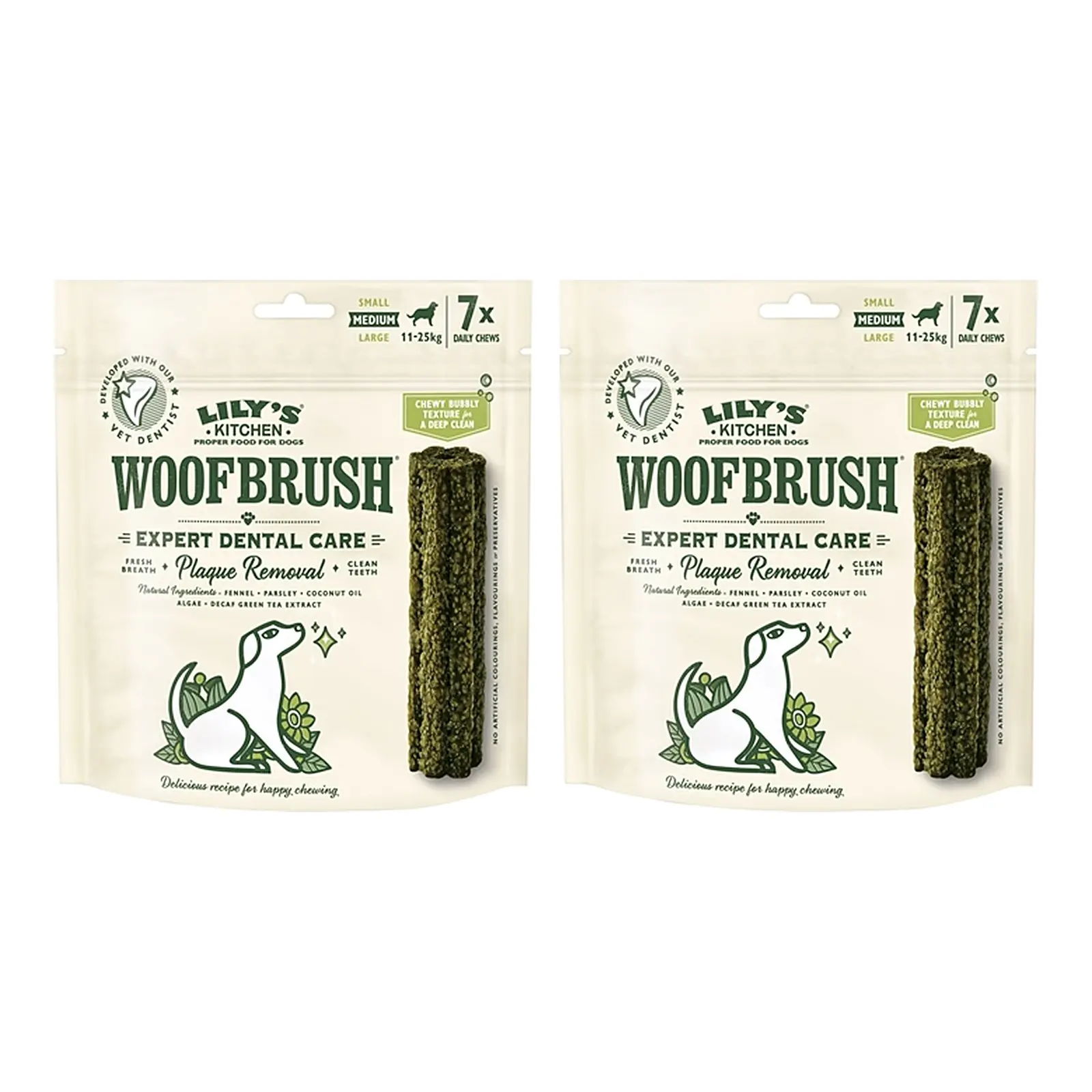 Lily's Kitchen Woofbrush kauwsnack M 28 g – multipack 2 x 7 stuks - Afbeelding 1