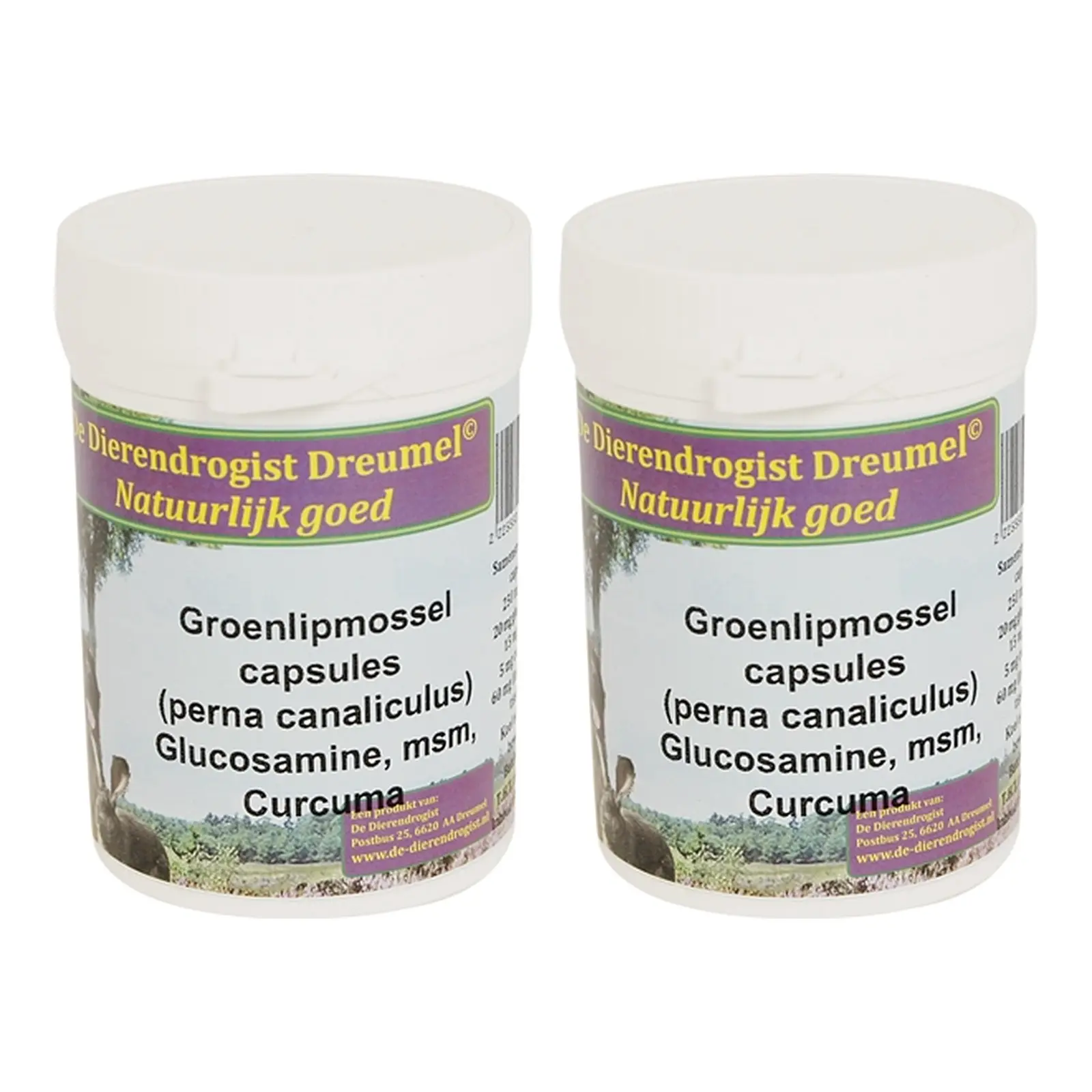 Dierendrogist groenlipmossel met glucosamine, MSM en curcuma 150 stuks – 2 stuks (multipack) - Afbeelding 1