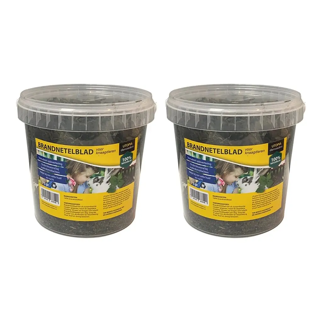 Utopia brandnetelblad knaagdieren 75 g – gedroogd – multipack 2 stuks