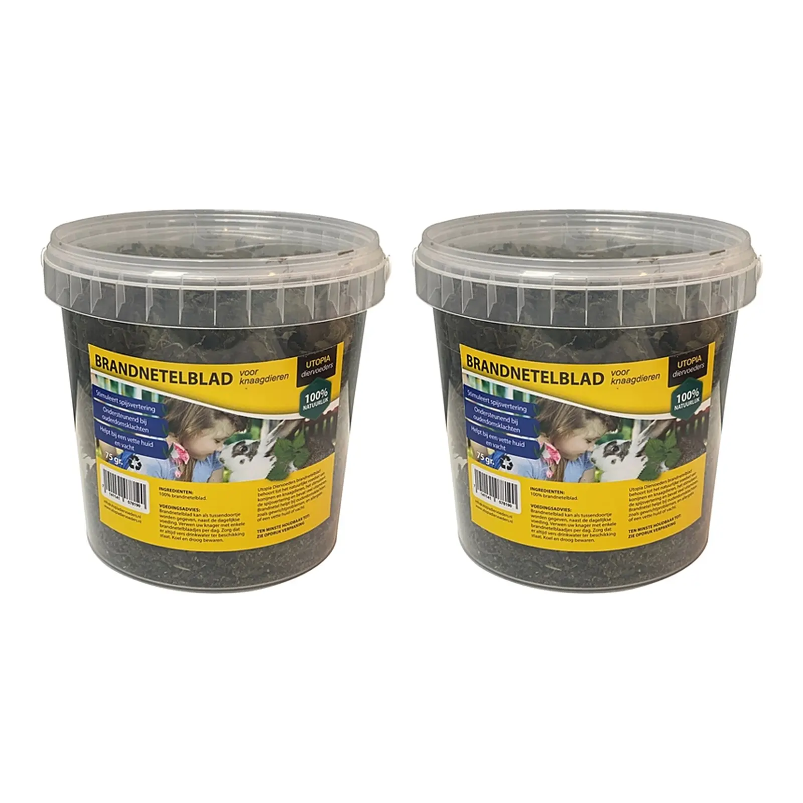 Utopia brandnetelblad knaagdieren 75 g – gedroogd – multipack 2 stuks - Afbeelding 1