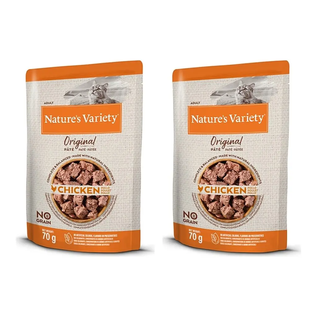Nature's Variety kattenvoer pouch kip 70 g – multipack 2 x 12 stuks