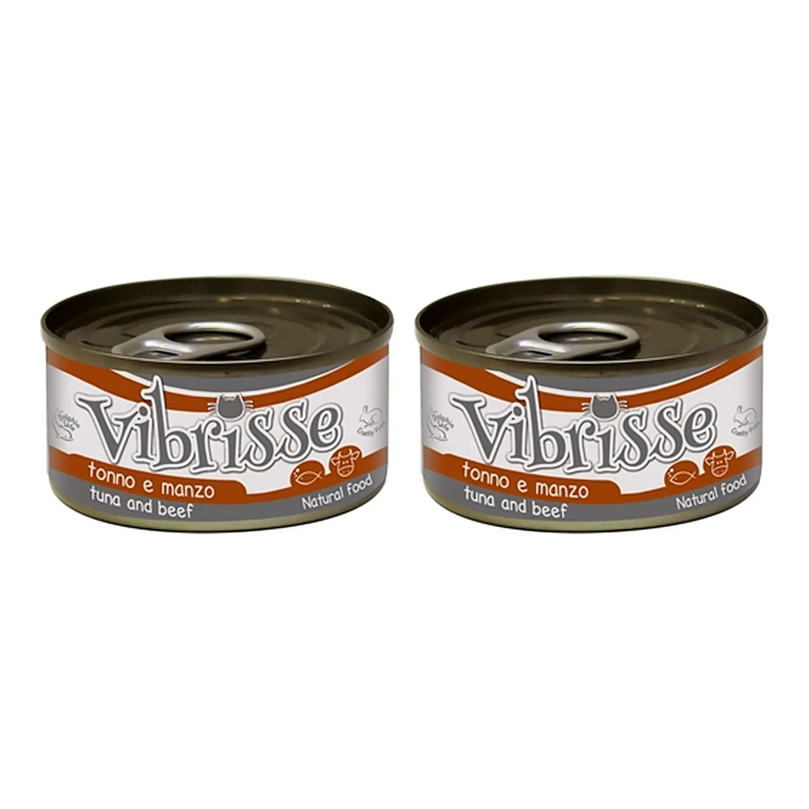 Vibrisse Cat Tonijn Rund 24x70gr - Natvoer Kat – 2 stuks (multipack) - Afbeelding 1