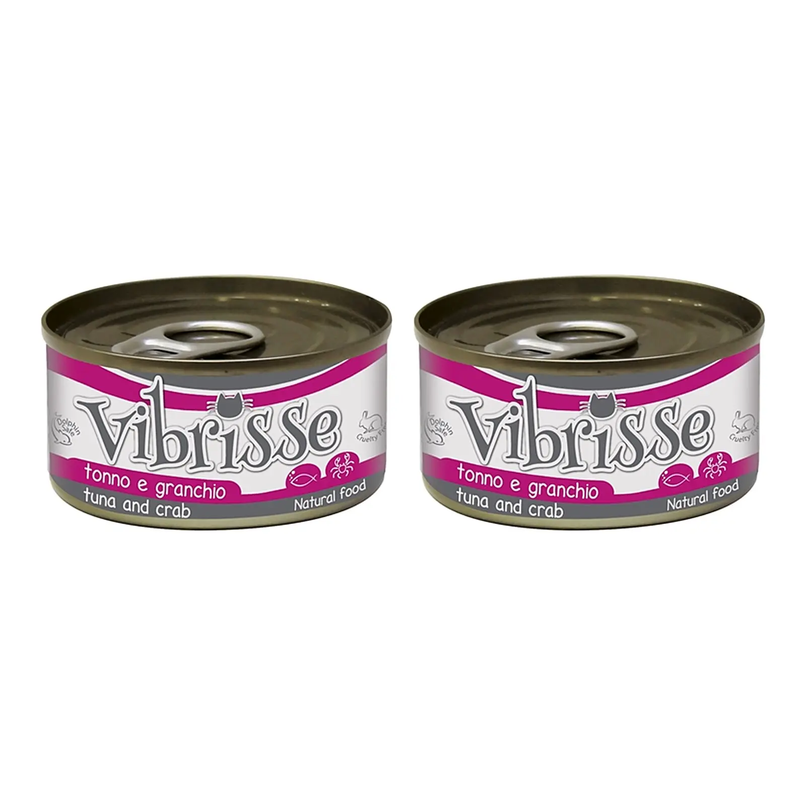 Vibrisse kattenvoer tonijn en krab 24 x 70 g – 2 stuks, aanvullend natvoer (multipack) - Afbeelding 1