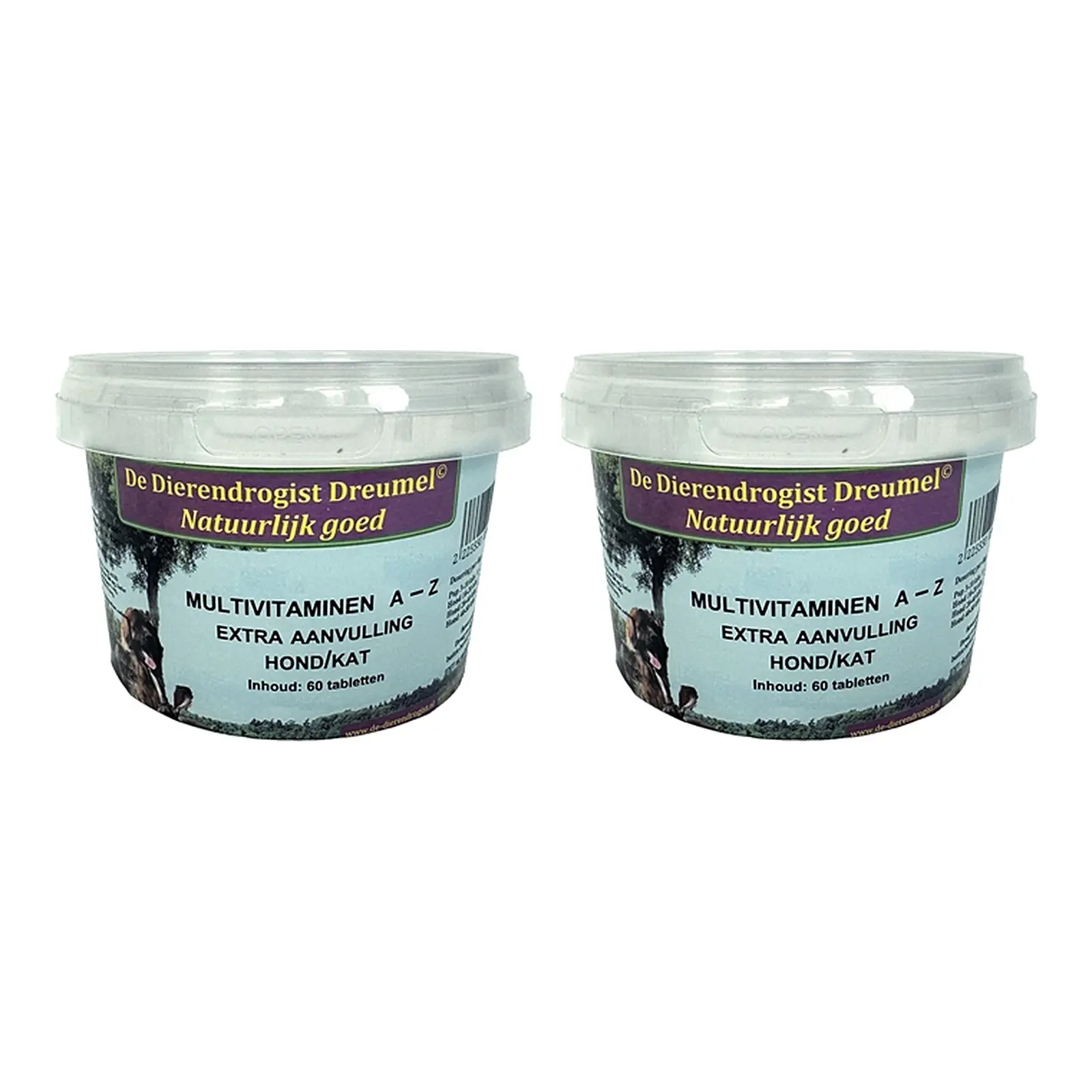 Dierendrogist multivitamine A-Z 60 stuks – 2 stuks, hond en kat (multipack) - Afbeelding 1