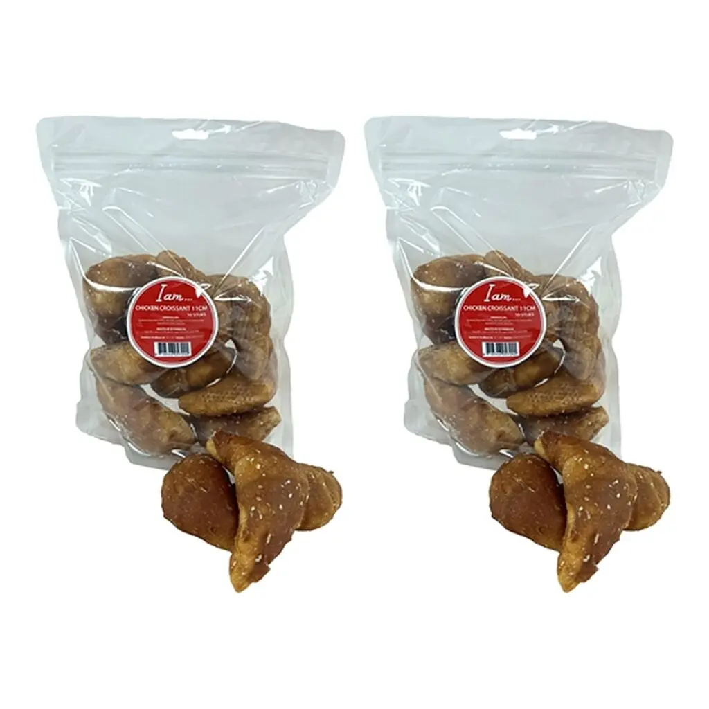 I Am Chicken Croissant kauwsnack 10 stuks – 2 stuks, kauwhuid met 20% kip (multipack)