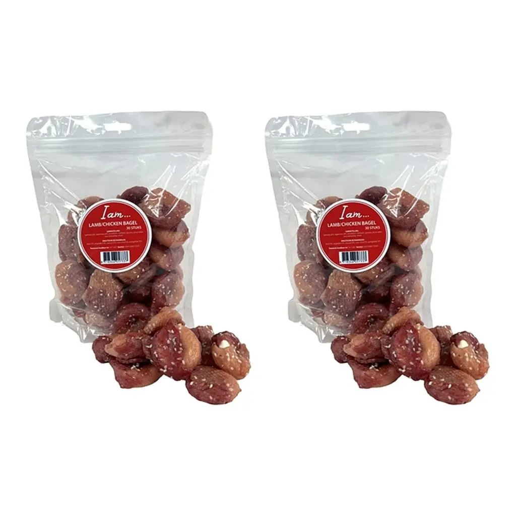 I Am Bagel lam en kip hondensnacks 30 stuks – 2 stuks, 56% vlees (multipack)