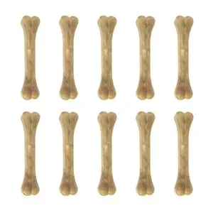 Petsnack geperst bot buffelhuid 8 inch (20 cm) – multipack 2 x 5 stuks - Afbeelding 1