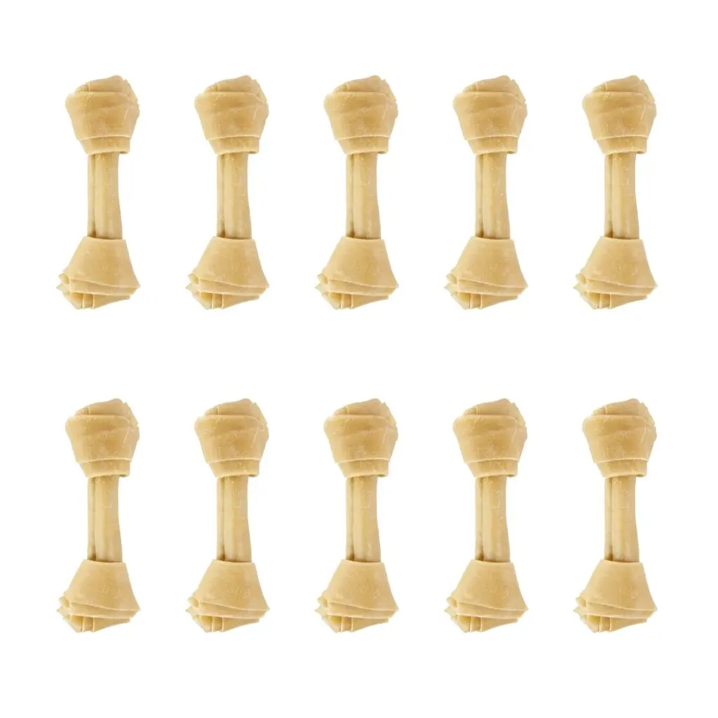 Petsnack geknoopt bot buffelhuid 10 inch 25,5 cm – multipack 2 x 5 stuks