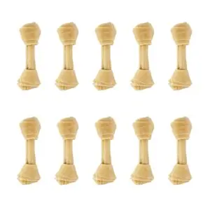 Petsnack geknoopt bot buffelhuid 10 inch 25,5 cm – multipack 2 x 5 stuks - Afbeelding 1