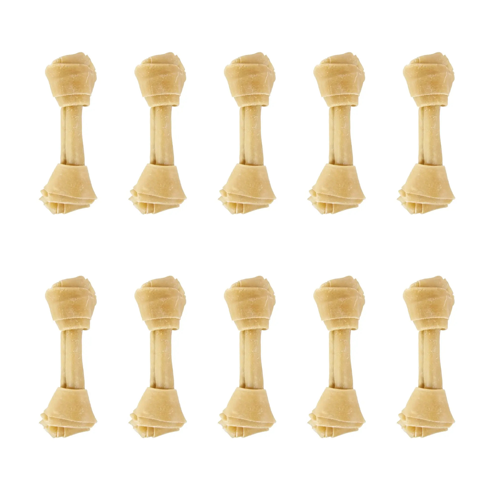 Petsnack geknoopt bot buffelhuid 10 inch 25,5 cm – multipack 2 x 5 stuks - Afbeelding 1