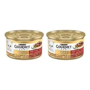 Gourmet Gold kattenvoer kalkoen en eend 85 g – multipack 2 x 24 stuks - Afbeelding 1