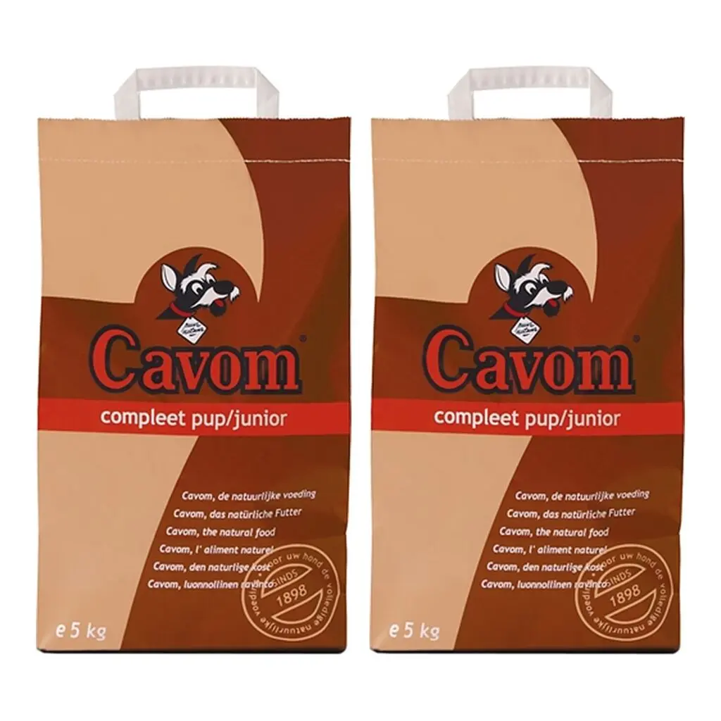 Cavom hondenvoer Compleet Pup/Junior 5 kg – multipack 2 stuks