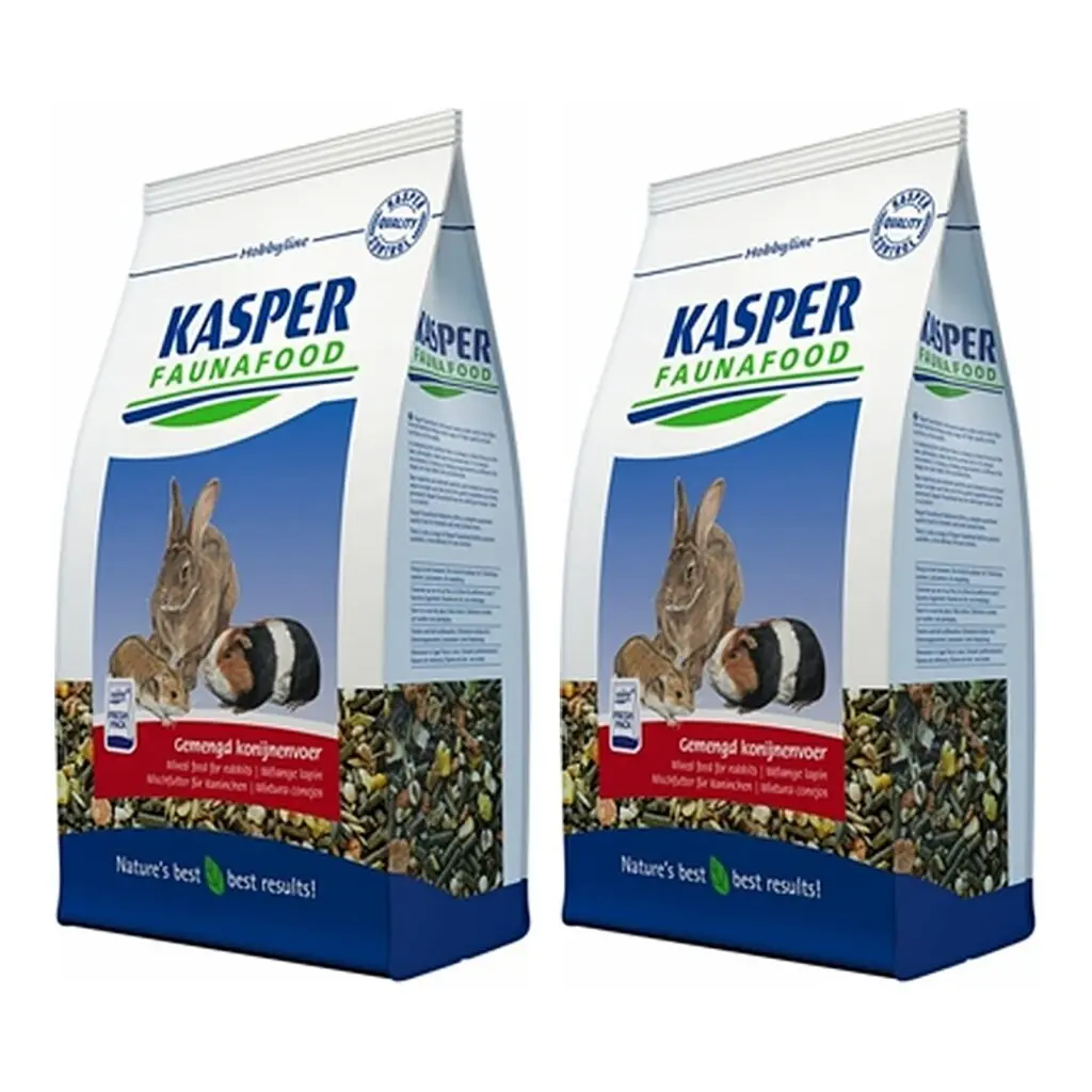 Kasper Faunafood konijnenvoer Hobbyline gemengd 3,5 kg – multipack 2 stuks