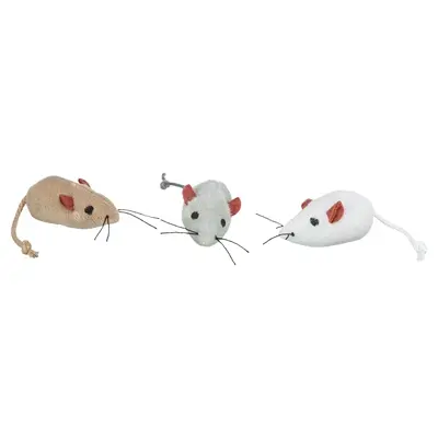 Trixie speelmuizen pluche met catnip assorti 5 cm, 24 stuks